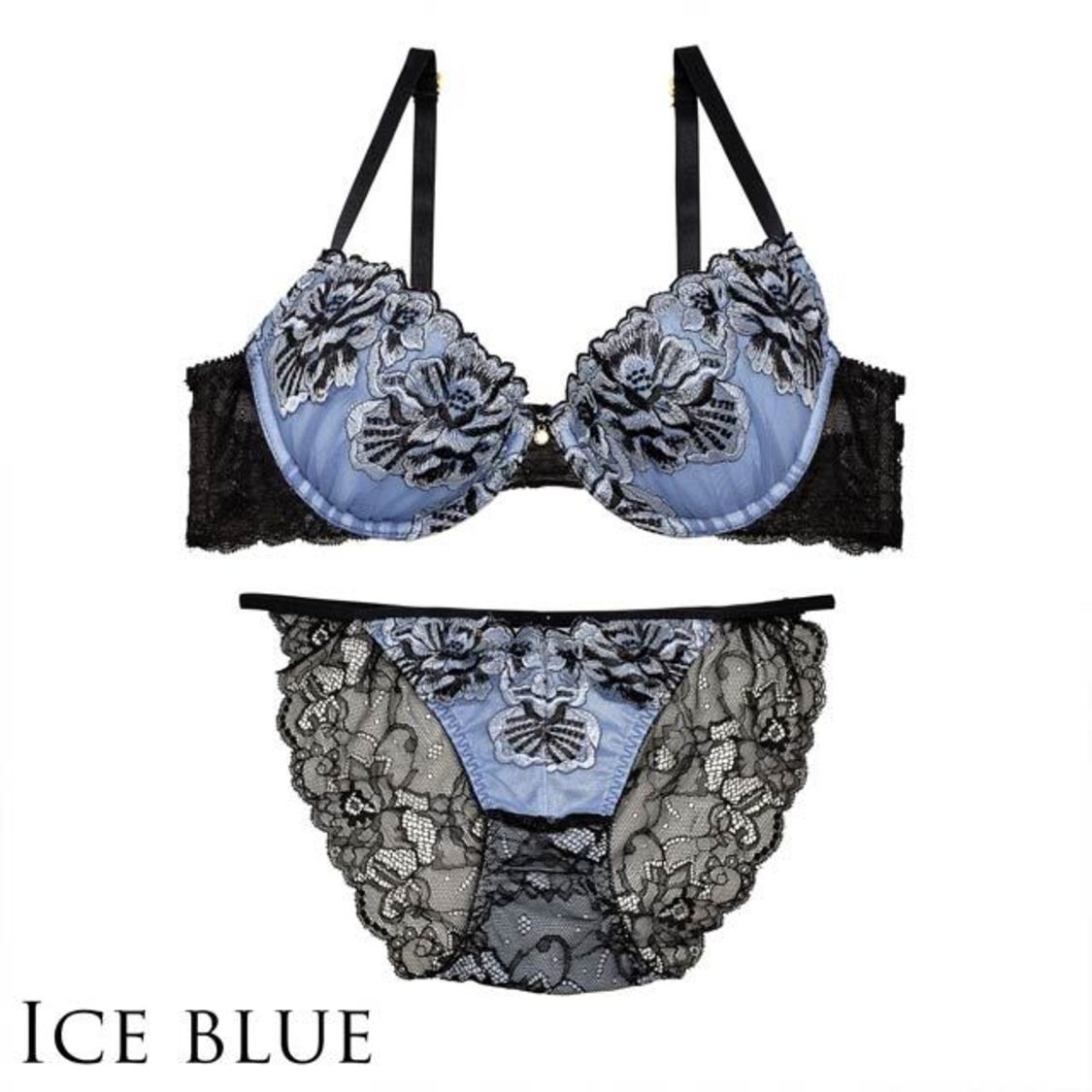 ラージパフュームフラワー ブラジャー＆バック透けショーツ