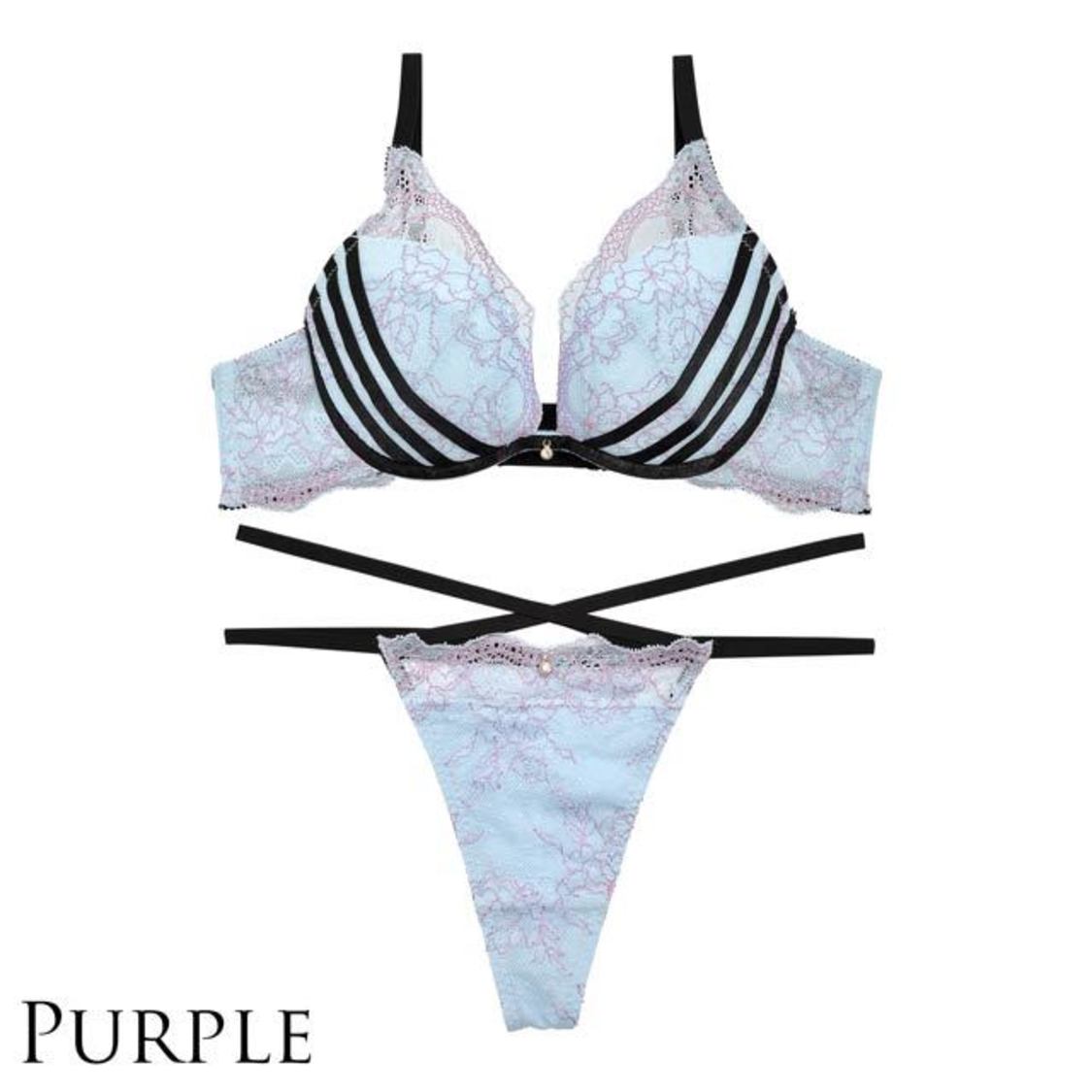 オールレースラインブラジャー＆バック透けショーツ
