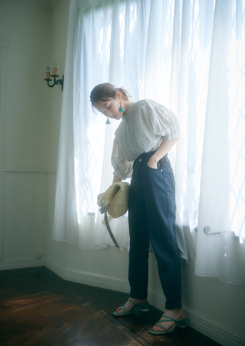 コットンピンタックレースチュニック