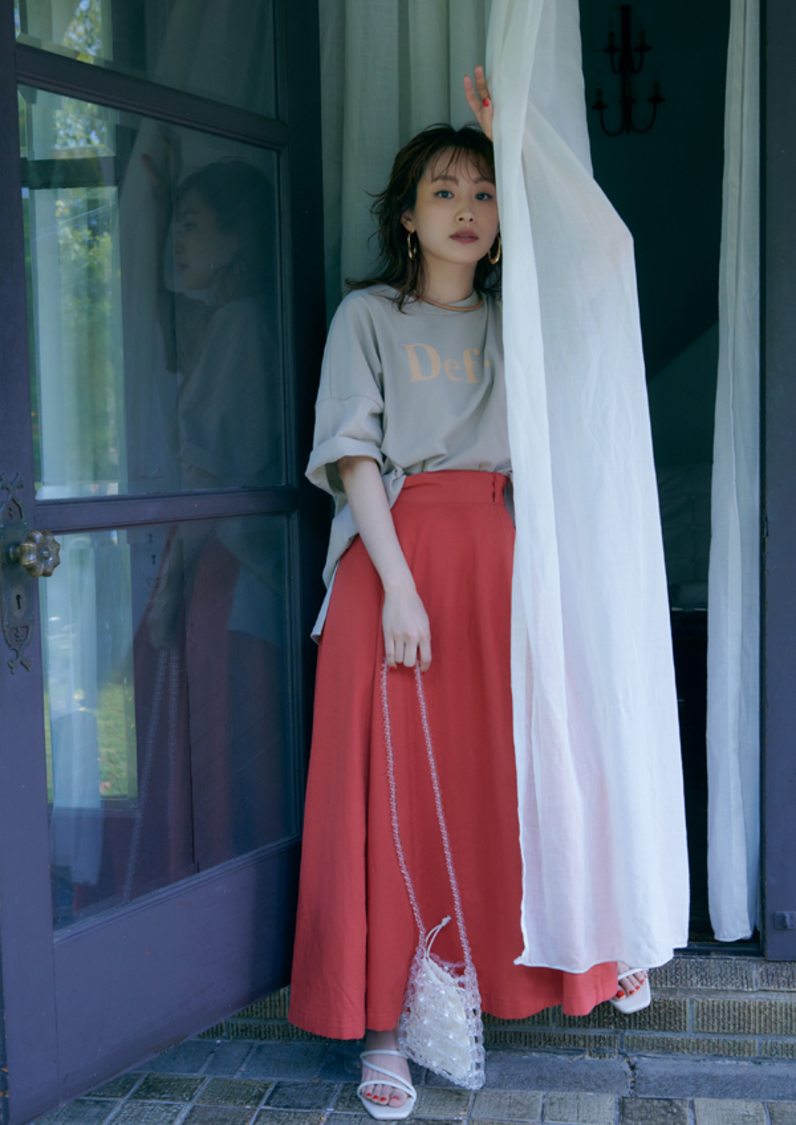 カラープリントTシャツ