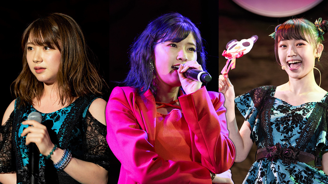 左：石田亜佑美（モーニング娘。’21）、中央：川村文乃（アンジュルム）、右：山﨑愛生（モーニング娘。’21）※昨年のソロフェス！の模様（上位3名）