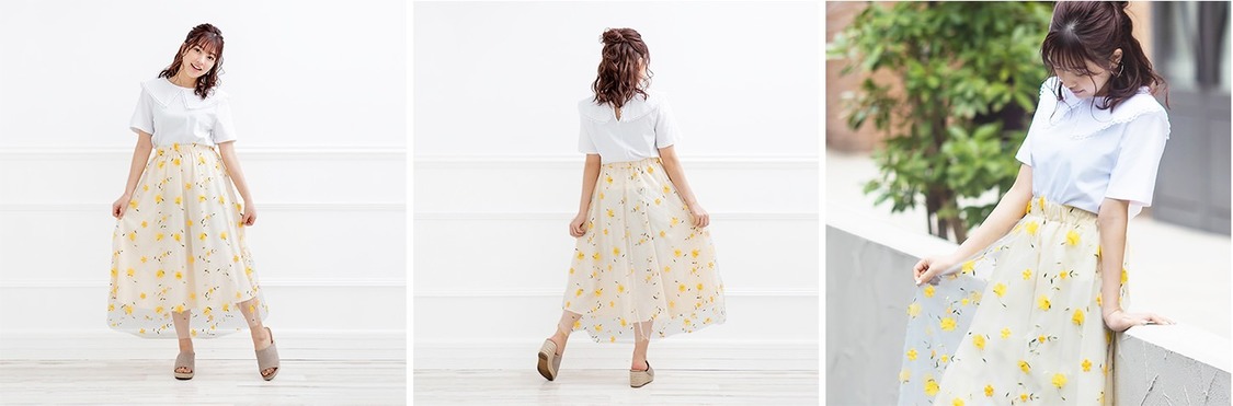 フラワーチュールスカート