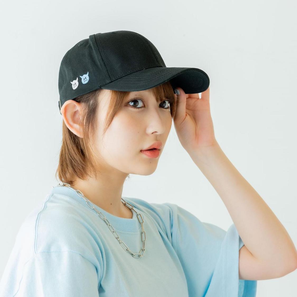 マビちゃん刺繍キャップ（着用：ブラック）