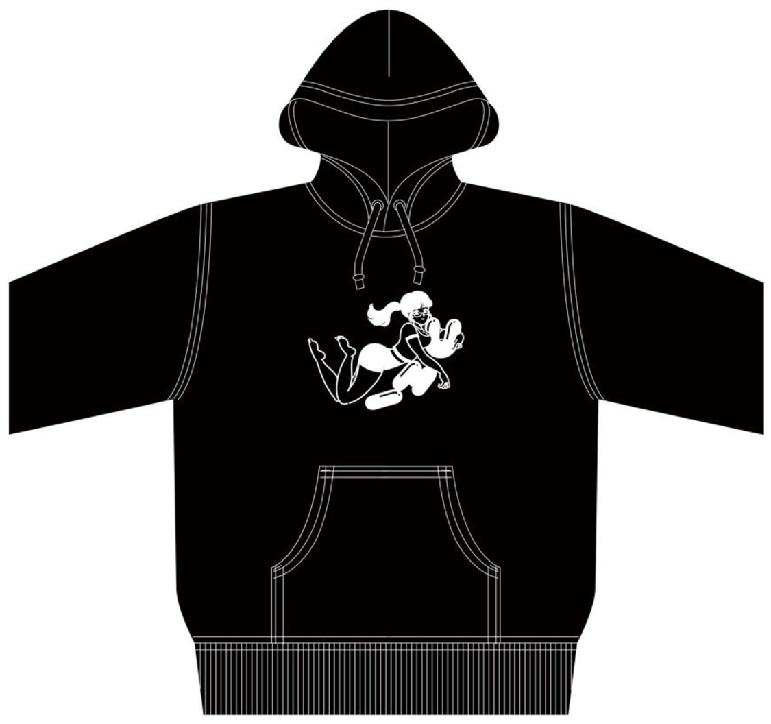 VVコラボ プルオーバーパーカー（ブラック） 