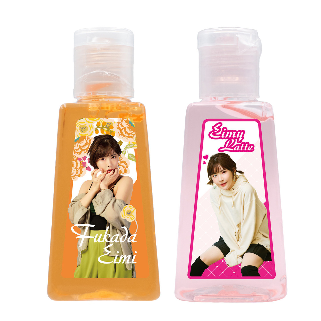 （左）深田えいみ　フレグランスハンドジェル／（右）Eimy Latte　フレグランスハンドジェル