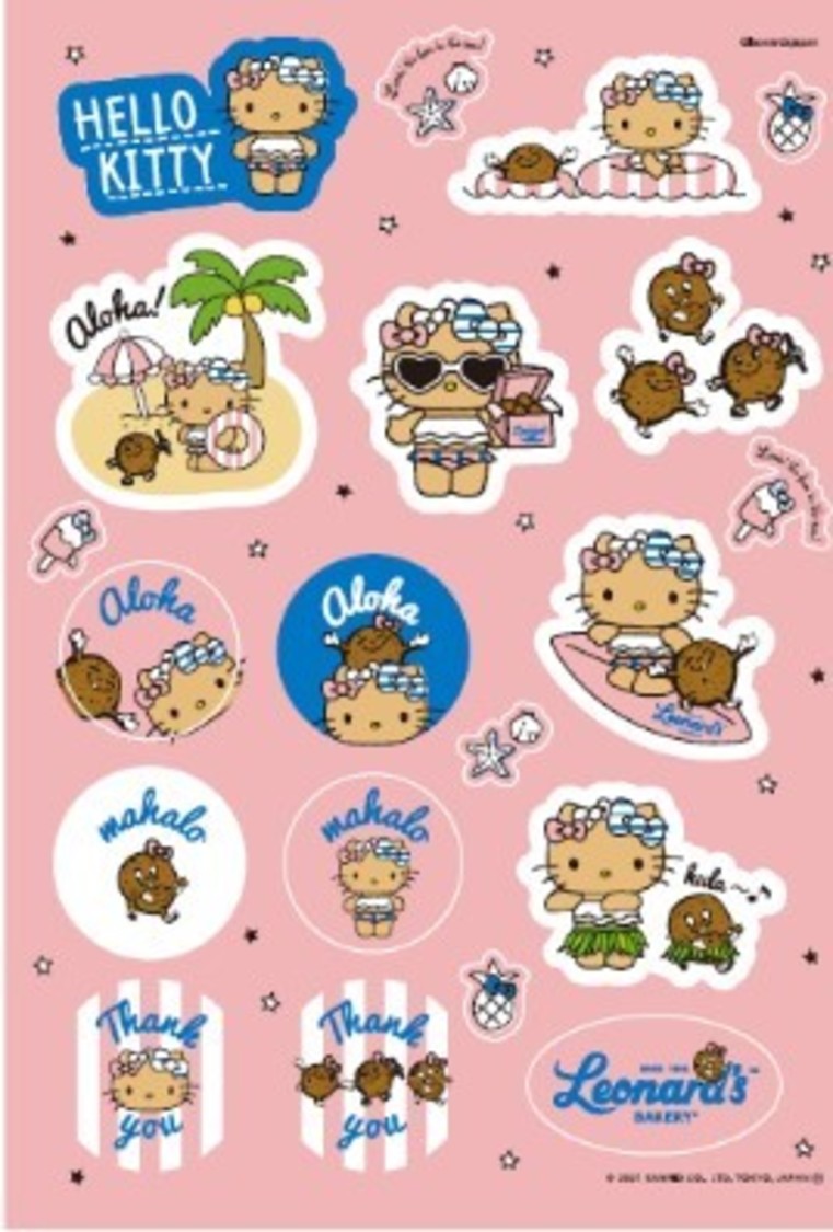 ハローキティ×レナーズ ステッカーセット（©‘21 SANRIO H／©leonardsjapan）