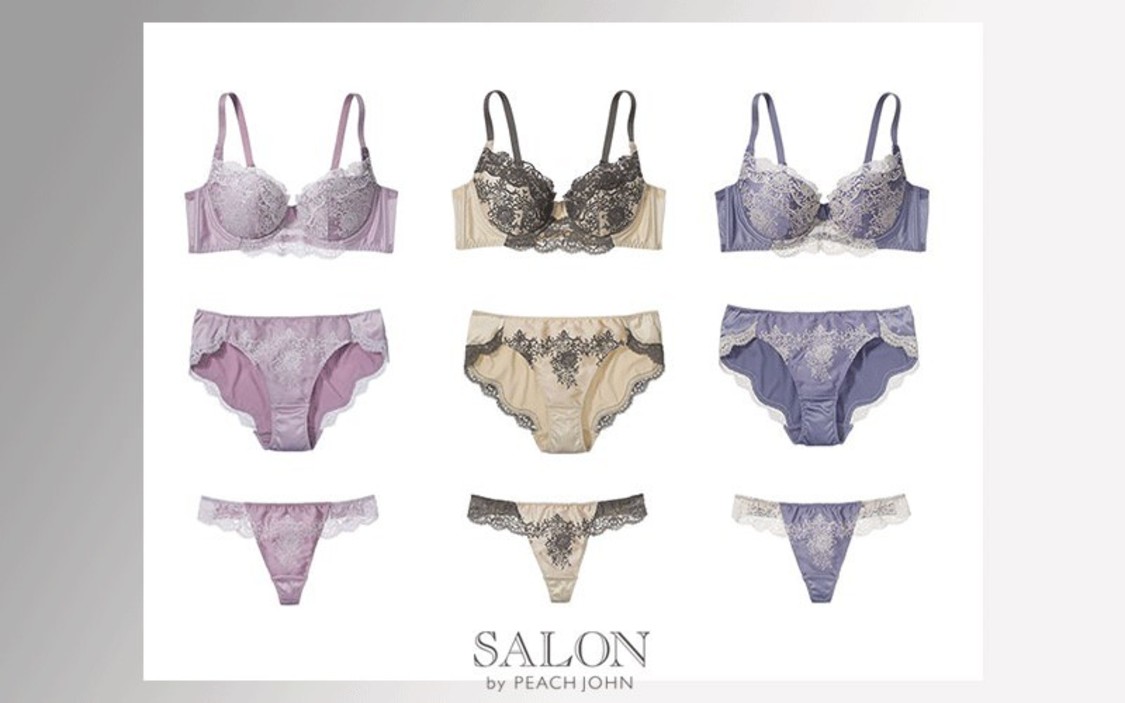 大人のデコルテブラサテンエンブロイダリー、大人のデコルテショーツサテンエンブロイダリー、大人のデコルテソングサテンエンブロイダリー