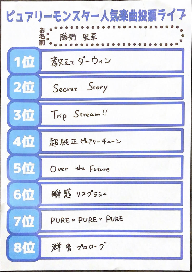 勝野里奈＜ピュアリーモンスター人気楽曲投票ライブ＞YOANI Live Station（2022年2月11日）