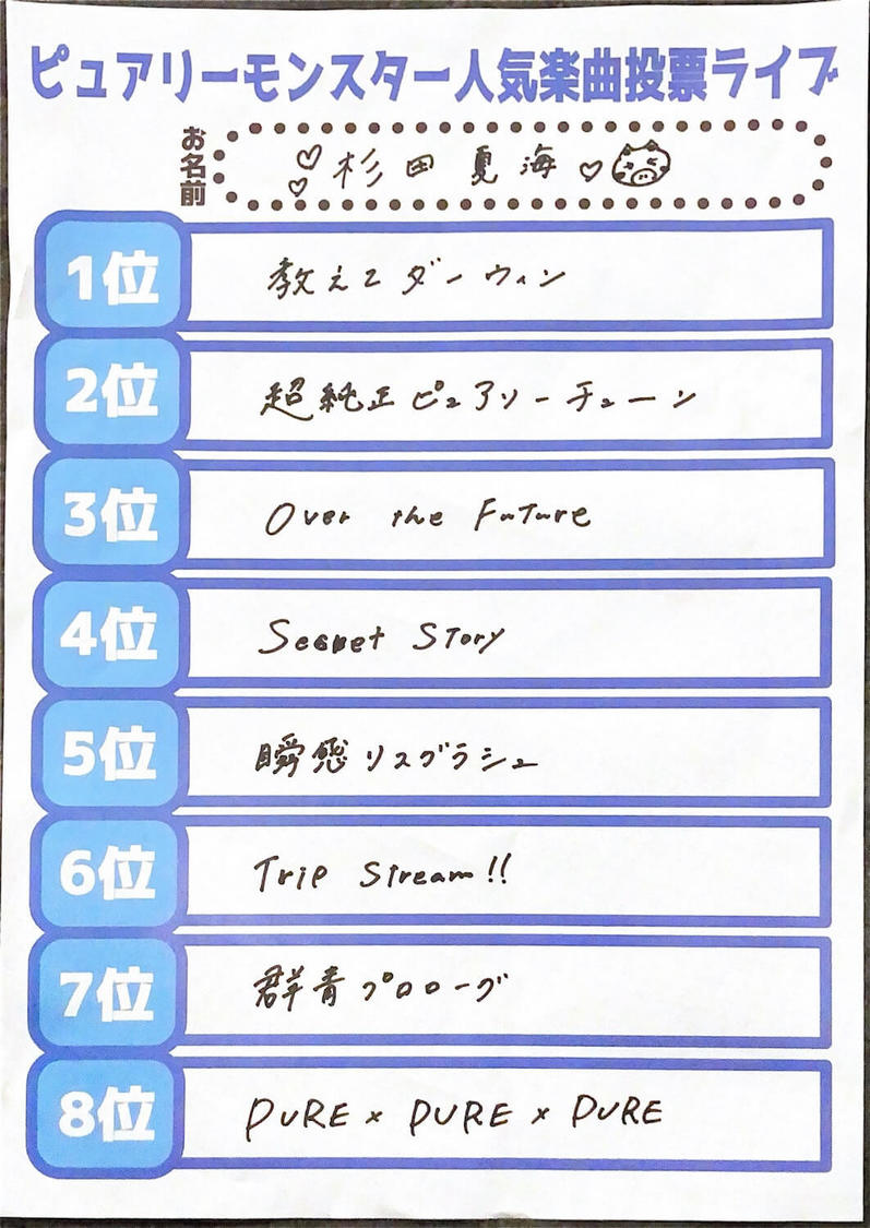 杉田夏海＜ピュアリーモンスター人気楽曲投票ライブ＞YOANI Live Station（2022年2月11日）