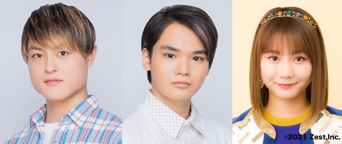 左から福井宏志朗、奧村颯太（関西ジャニーズJr.）、松本慈子（SKE48）