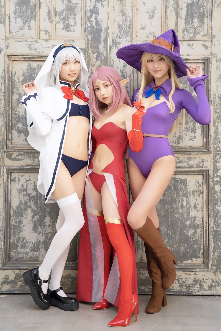 霜月めあ、十味（#2i2）、川瀬もえ（©月刊少年チャンピオン　カメラマン：小池伸一郎　スタイリスト：野田陽子（ミタケイショウ）、工藤沙恵（ミタケイショウ）　ヘアメイク：柄原清美（JULLY）、田森春菜（JULLY））