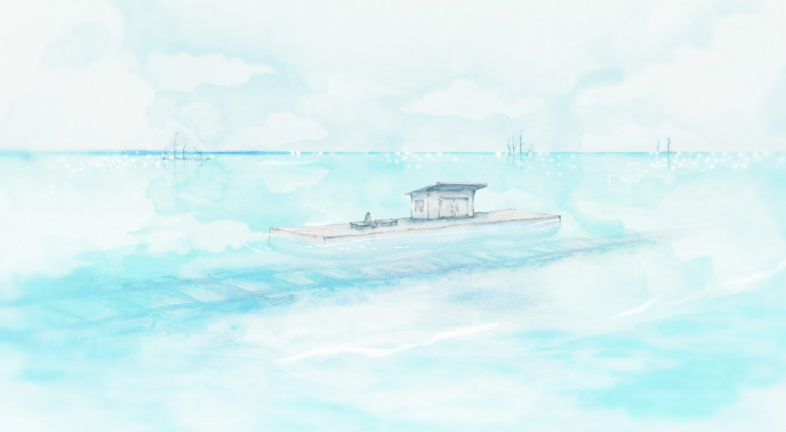 映画『やがて海へと届く』アニメーションパートのイラスト画像（©️2022 映画「やがて海へと届く」製作委員会）