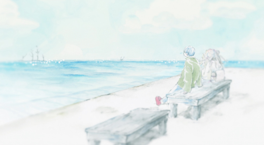 映画『やがて海へと届く』アニメーションパートのイラスト画像（©️2022 映画「やがて海へと届く」製作委員会）