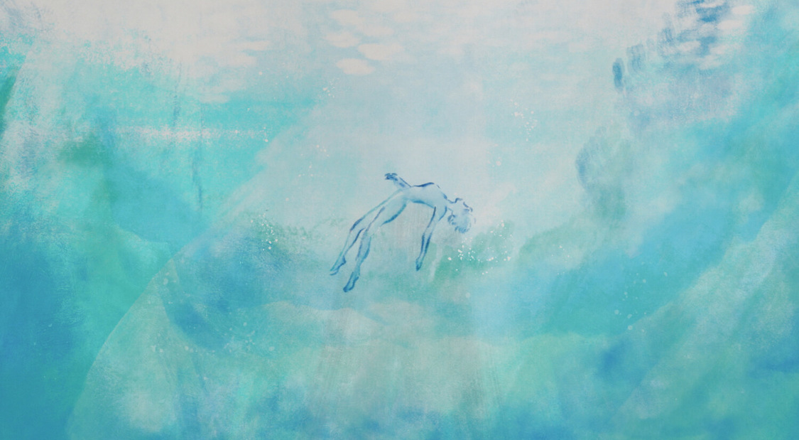 映画『やがて海へと届く』アニメーションパートのイラスト画像（©️2022 映画「やがて海へと届く」製作委員会）