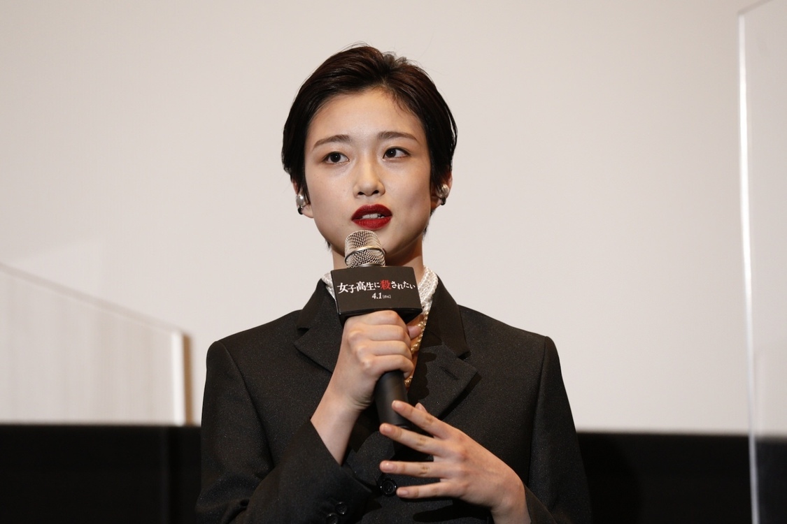 河合優実＜映画『女子高生に殺されたい』公開記念舞台挨拶＞新宿バルト9（2022年4月2日／©2022日活）