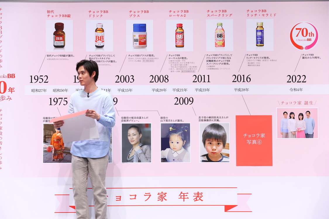 ＜チョコラBBブランド70周年新TVCM発表会＞大手町三井ホール（2022年4月7日）