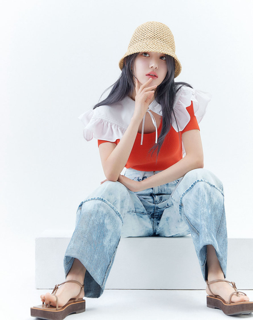 rolled up wide denim