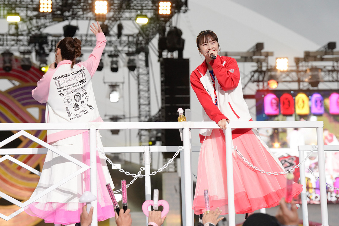 ももいろクローバーZ＜ももクロ 春の一大事2022 ～笑顔のチカラ つなげるオモイ in 楢葉・広野・浪江 三町合同大会～＞｜福島・J-VILLAGE（2022年4月24日）／撮影：上飯坂一、増田慶
