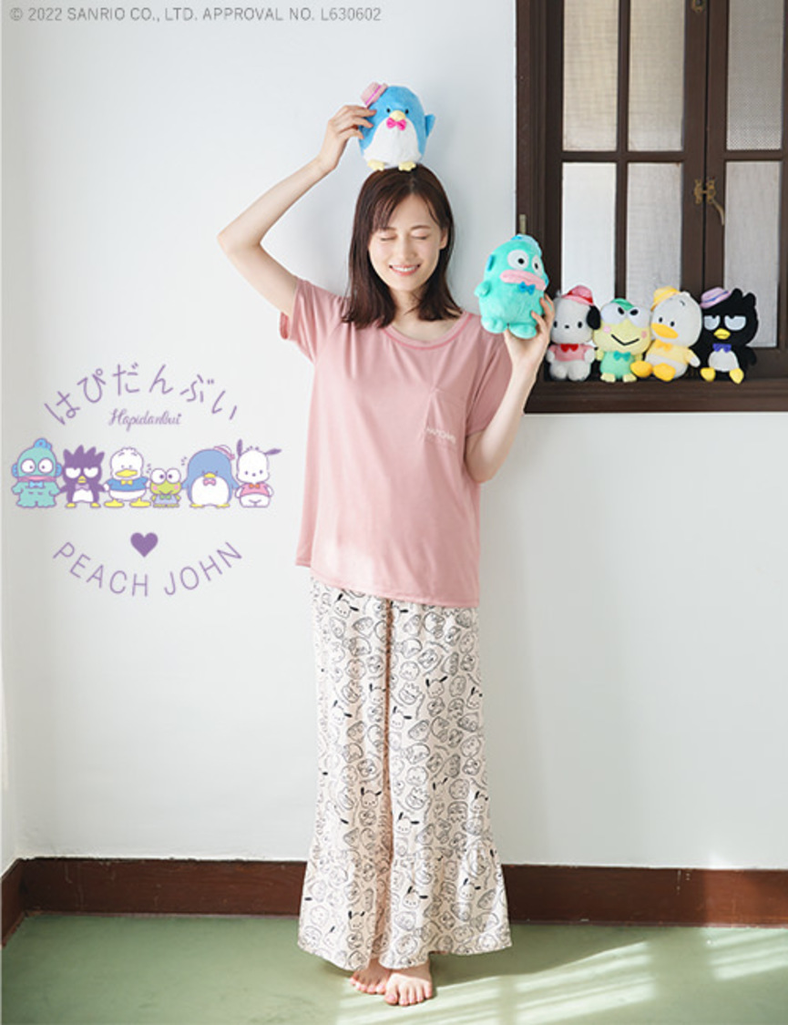はぴだんぶいTシャツパジャマ（© 2022 SANRIO CO., LTD. APPROVAL NO. L630602）