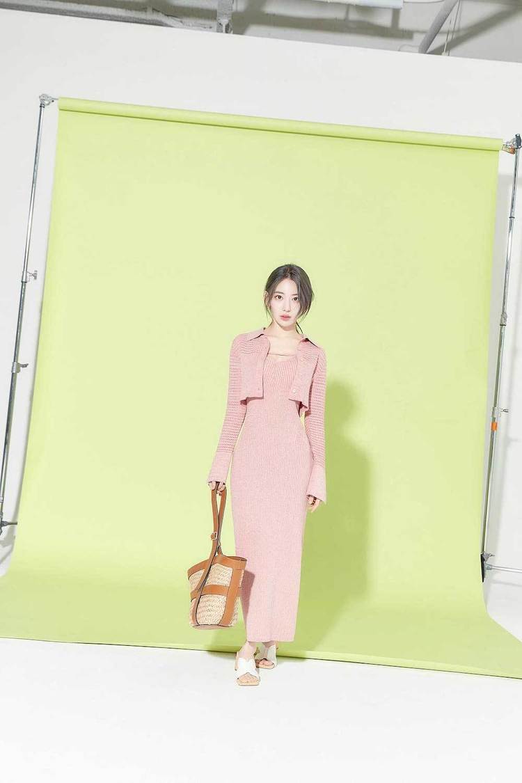 リブニットキャミワンピース