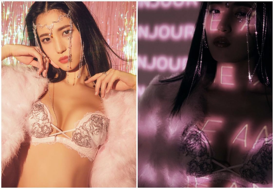 レーシーピオニー ホットリフト ブラ／レーシーピオニー ショーツ