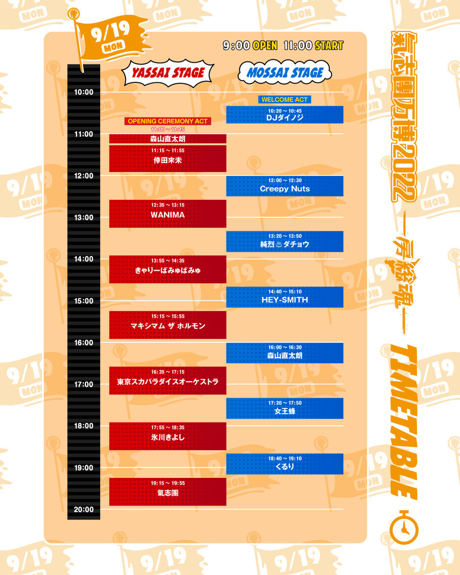 9月19日タイムテーブル