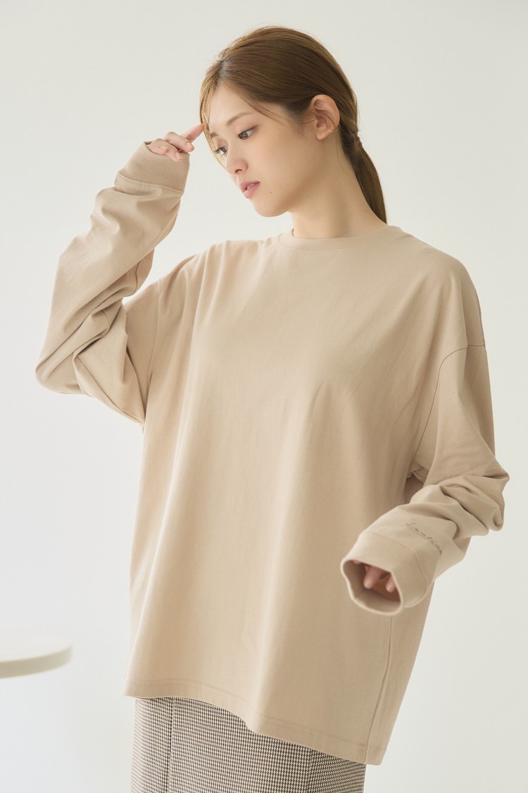 Loose Long Tee - beige