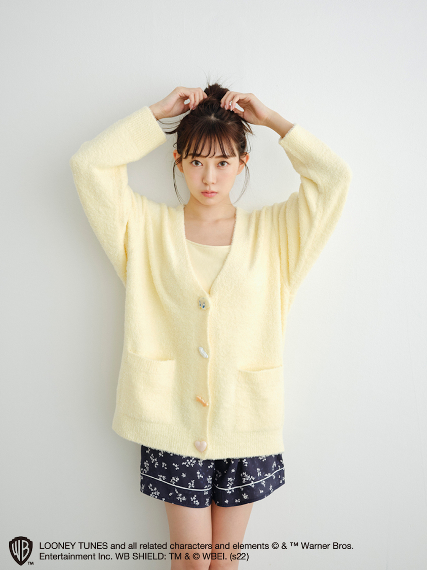 【TWEETY】デザインボタンカーディガン（YEL）
