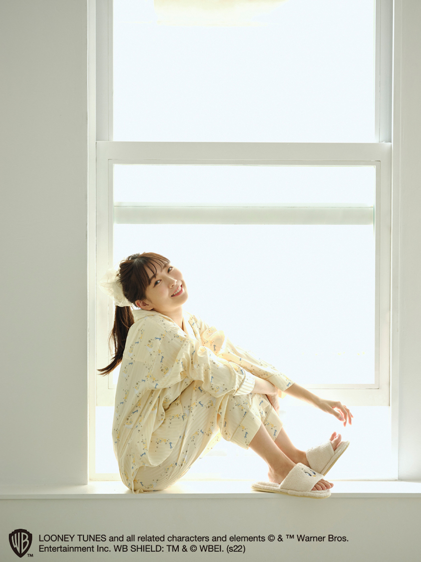 【TWEETY】プリント開襟シャツ／プリントロングパンツ（YEL）