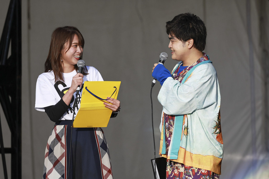 桶屋美圭（NST新潟総合テレビアナウンサー） 、加藤諒＜長岡 米百俵フェス 〜花火と食と音楽と〜2022＞東山ファミリーランド（2022年10月7日）