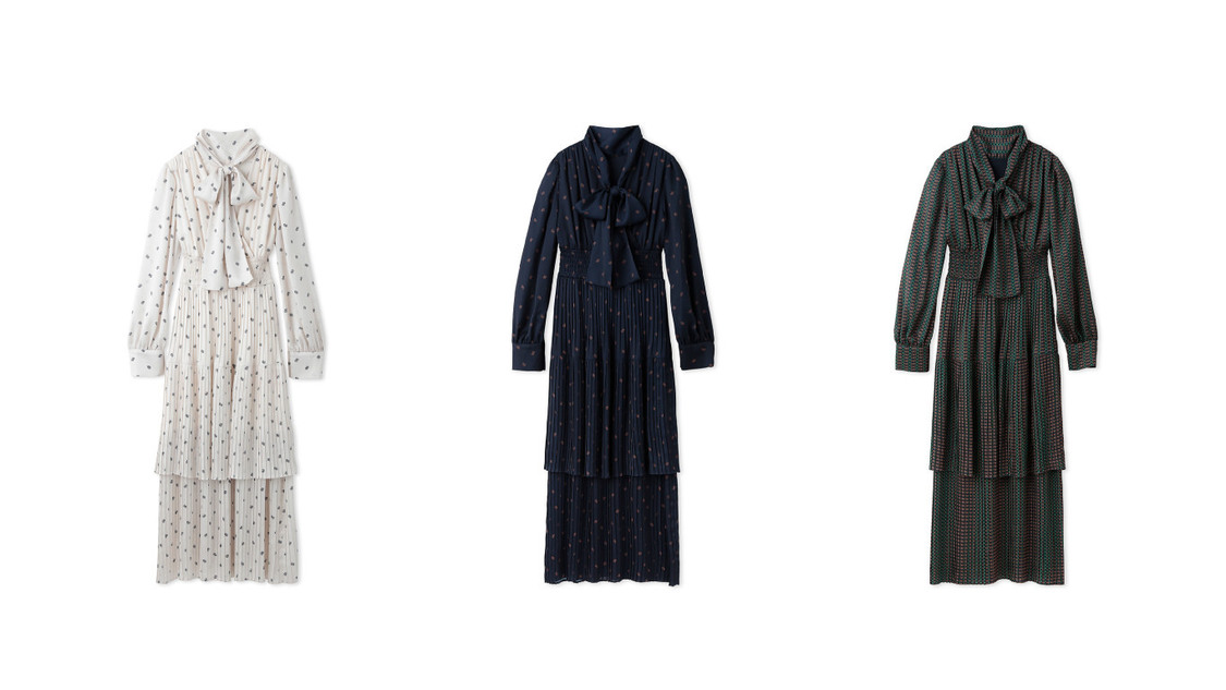 2WAYボウタイプリーツワンピース