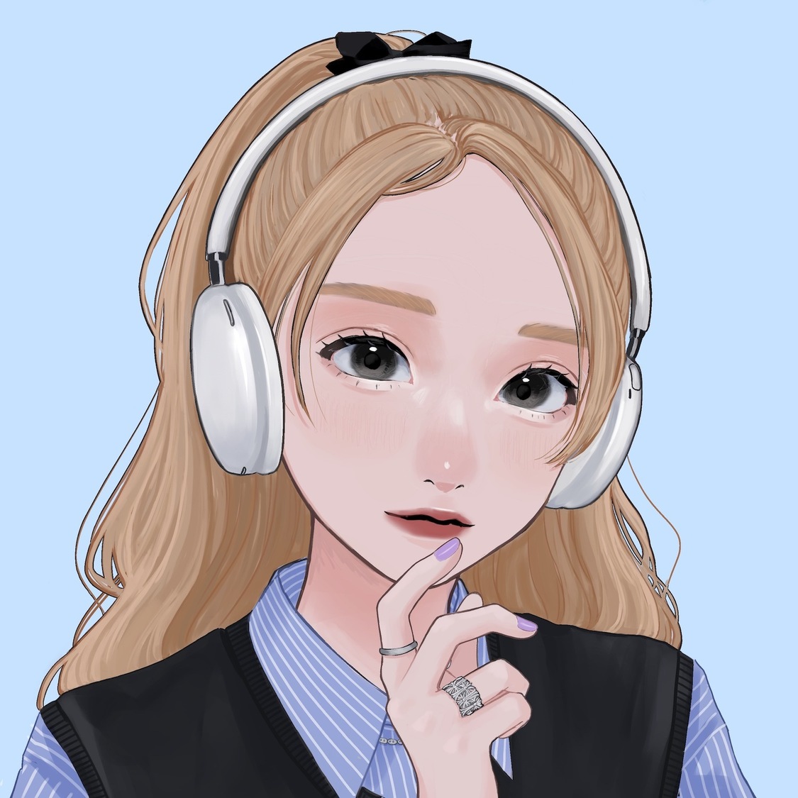 ジェネラティブ NFT イラストイメージすぅ（SILENT SIREN）似顔絵バージョン あおいあめ作