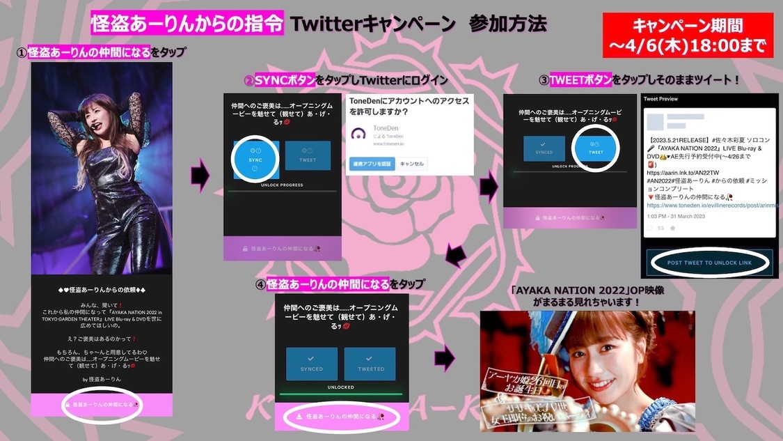 『怪盗あーりんからの指令』Twitterキャンペーン参加方法