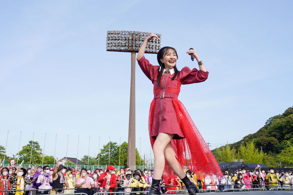 ももいろクローバーZ＜ももクロ春の一大事2023 in 福山市 〜笑顔のチカラ つなげるオモイ〜＞福山通運ローズスタジアム（2023年4月23日／©︎上飯坂一 ©︎小境勝巳）