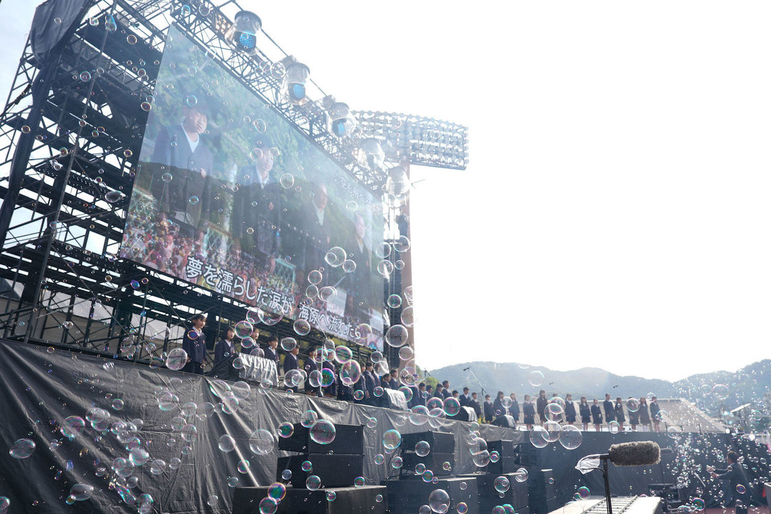 ももいろクローバーZ＜ももクロ春の一大事2023 in 福山市 〜笑顔のチカラ つなげるオモイ〜＞福山通運ローズスタジアム（2023年4月23日／©︎上飯坂一 ©︎小境勝巳）