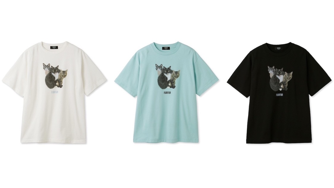 『FURFUR×上國料萌衣』トリプルキャットフォトTシャツ