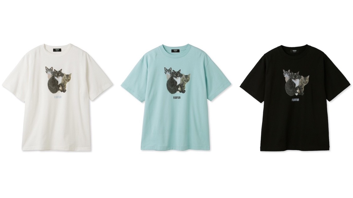 『FURFUR×上國料萌衣』トリプルキャットフォトTシャツ