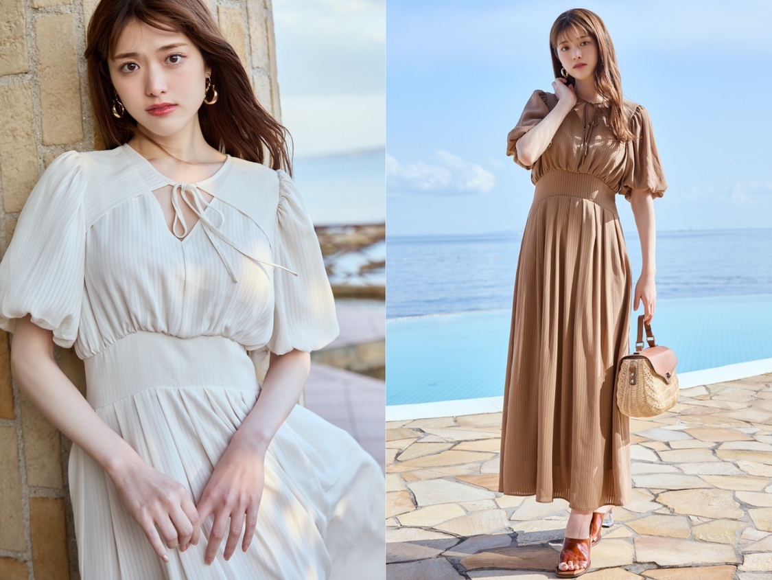 Decollete Open Stripe Dress