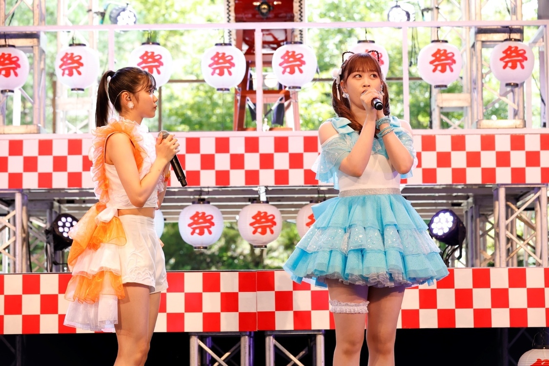 八木栞、新沼希空：つばきファクトリー＜つばきファクトリーの夏祭り2023 ～灼熱～＞山梨・河口湖ステラシアター（2023年8月24日）