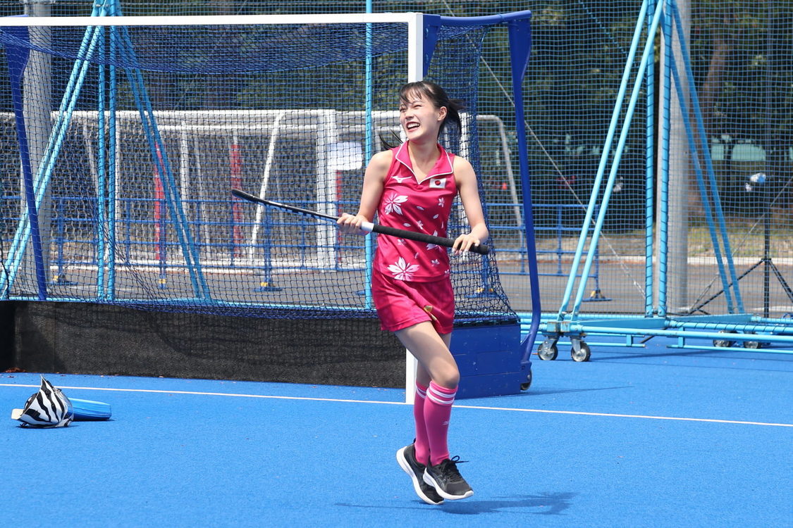 河西結心（つばきファクトリー）＜ホッケー日本代表国際強化マッチ＞始球式｜大井ホッケー競技場（2023年9月3日）