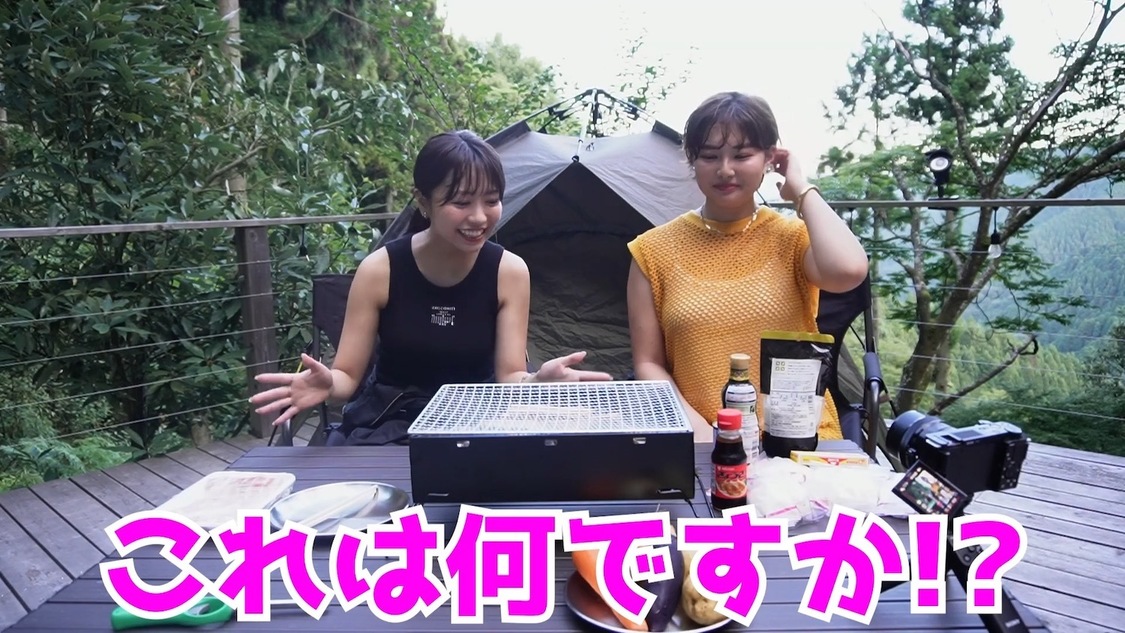 「大原優乃ちゃんと2人で懐かしのゆるキャン△飯を作ったよ🏕️煮込みカレーと肉まんサンド🥰【コラボ】」より