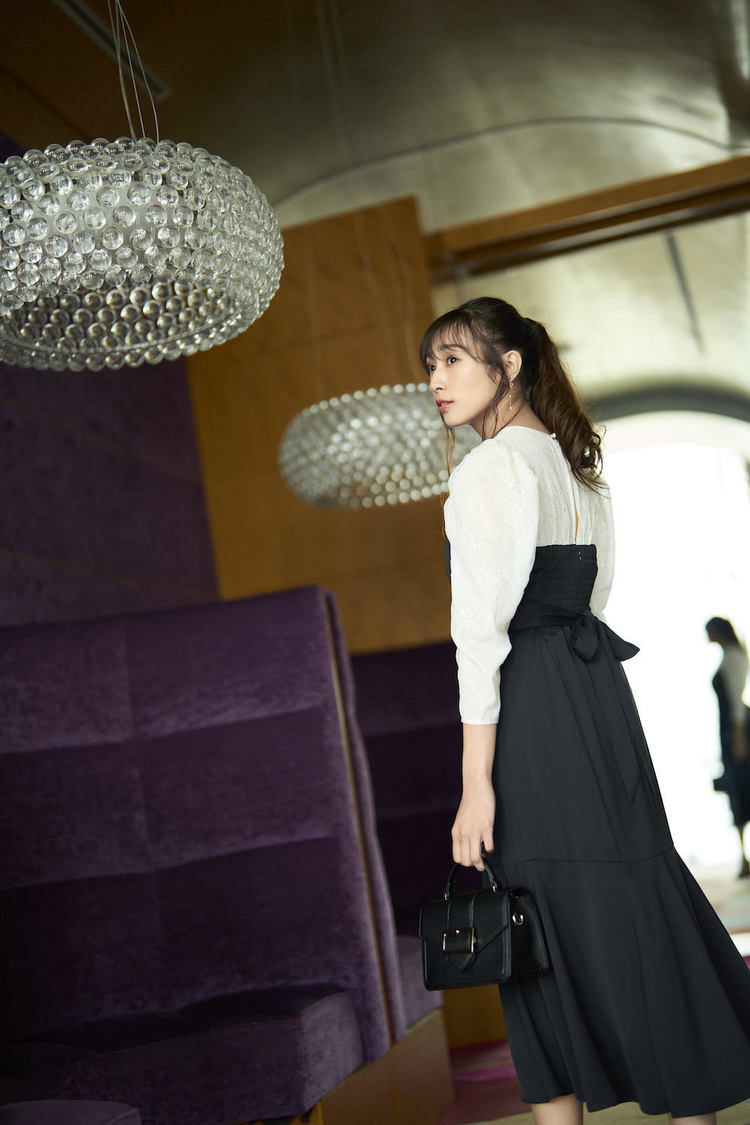 スパンコールレースドッキングワンピ