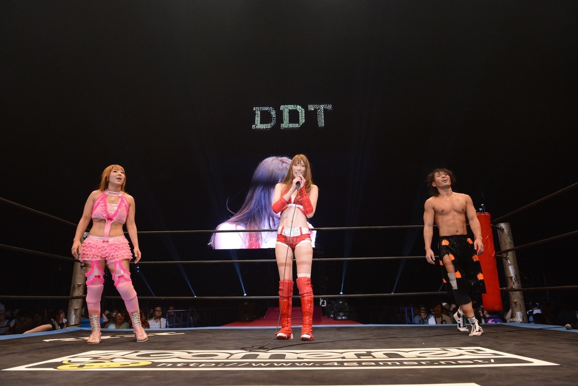 赤井沙希のデビュー戦の模様をイメージとして使用（Copyright © DDTプロレスリング）
