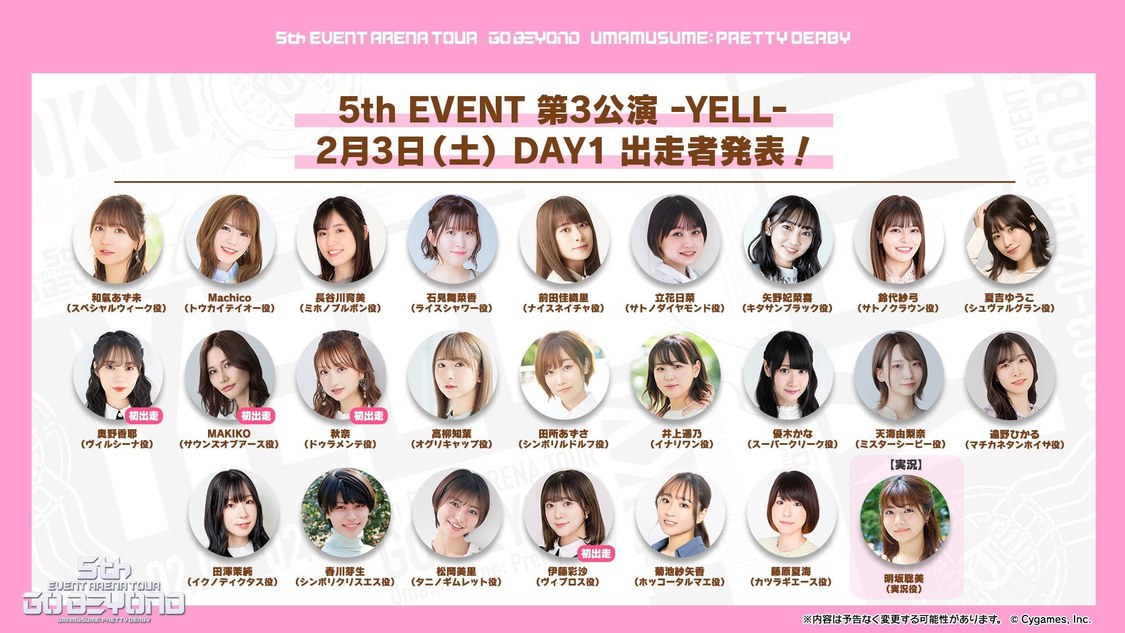 ＜第3公演 -YELL-＞出走者  