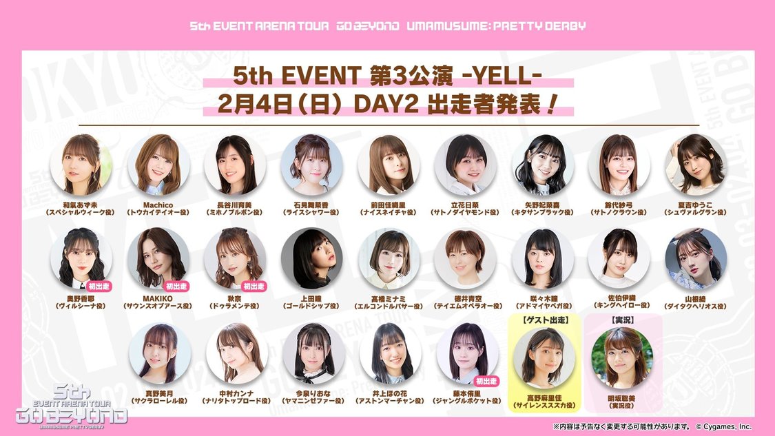 ＜第3公演 -YELL-＞出走者  