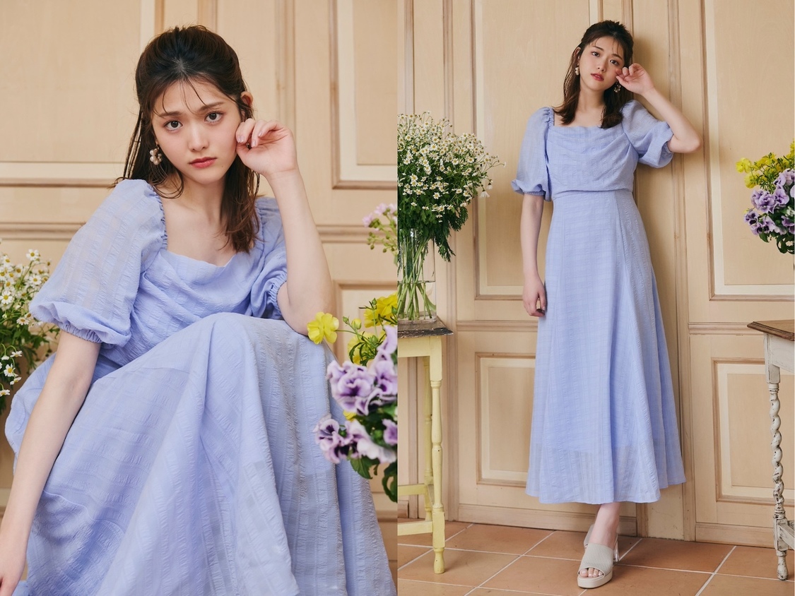 Sheer Gingham Check Dress