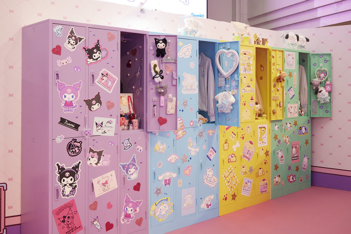 キャラクターのイメージに合わせたデコレーションロッカー（© 2024 SANRIO CO.,LTD. 著作(株)サンリオ）