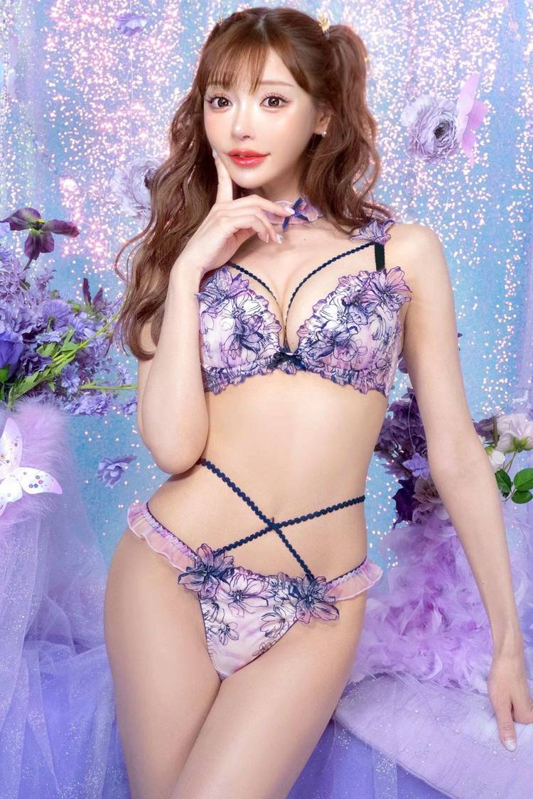 Mellow Hydrangea Bra&Shorts&Choker