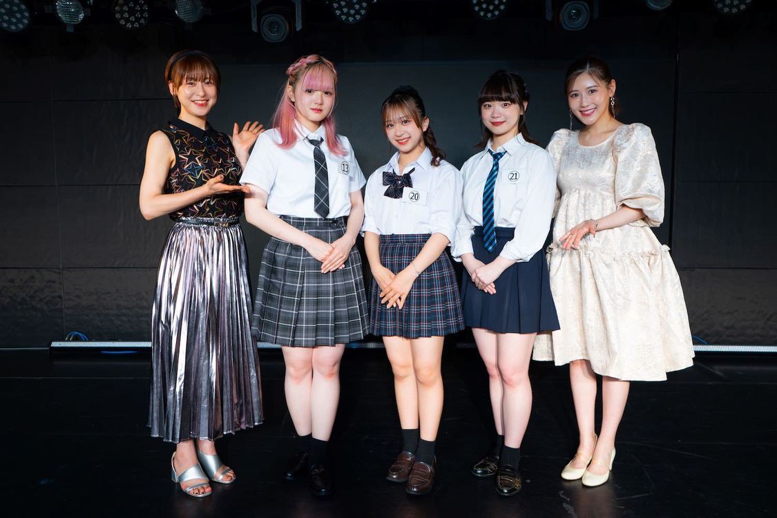 左から徳井青空、多々良ゆら、甘崎結依梨、咲間なぎ、西野未姫