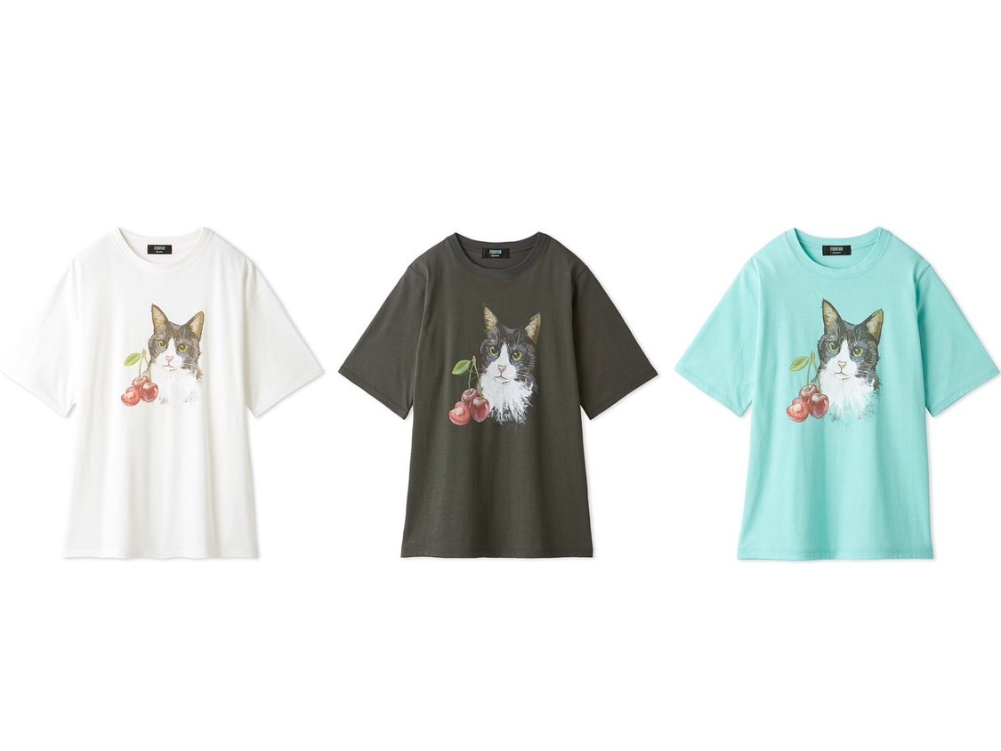 【上國料萌衣コラボ】キャットチェリーTシャツ